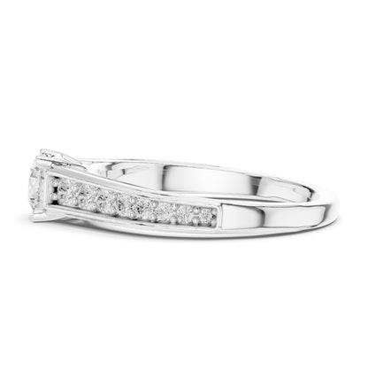 0.956 CT Round Brilliant Lab Diamond Ring for Women | VVS-VS EF Clarity | 18KT, 14KT, 10KT Gold & 925 Silver | Rose, Yellow, White Gold & Moissanite Options