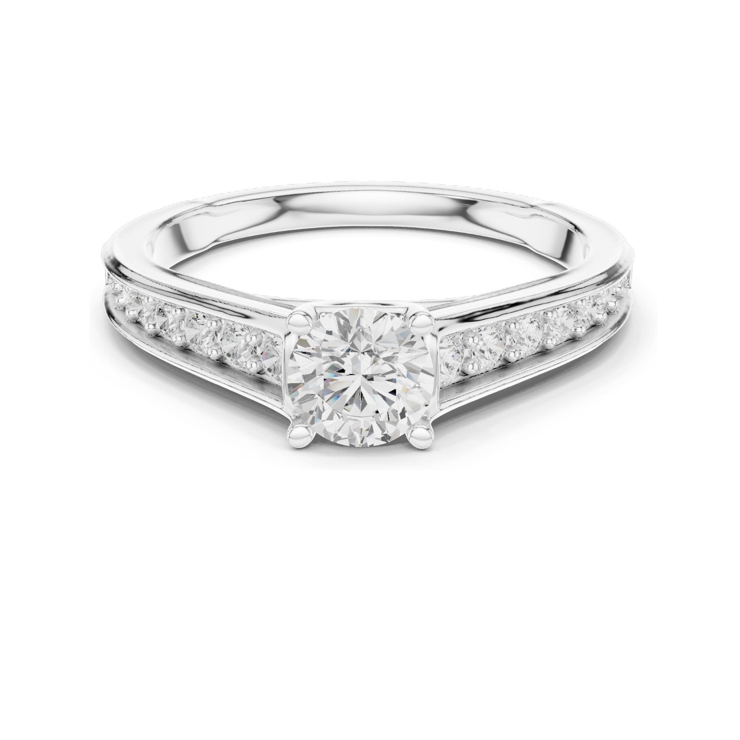 0.956 CT Round Brilliant Lab Diamond Ring for Women | VVS-VS EF Clarity | 18KT, 14KT, 10KT Gold & 925 Silver | Rose, Yellow, White Gold & Moissanite Options