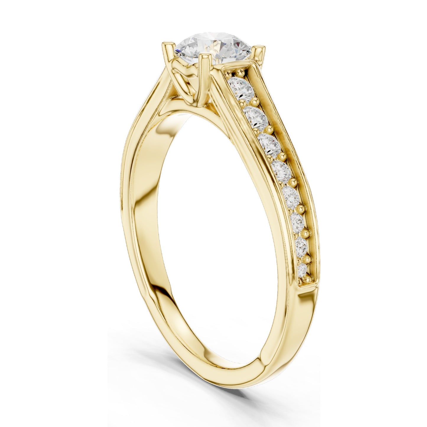 0.956 CT Round Brilliant Lab Diamond Ring for Women | VVS-VS EF Clarity | 18KT, 14KT, 10KT Gold & 925 Silver | Rose, Yellow, White Gold & Moissanite Options