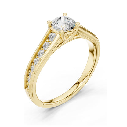 0.956 CT Round Brilliant Lab Diamond Ring for Women | VVS-VS EF Clarity | 18KT, 14KT, 10KT Gold & 925 Silver | Rose, Yellow, White Gold & Moissanite Options