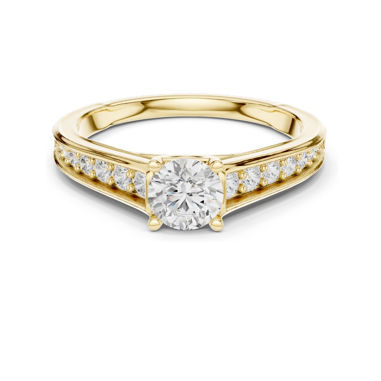 0.956 CT Round Brilliant Lab Diamond Ring for Women | VVS-VS EF Clarity | 18KT, 14KT, 10KT Gold & 925 Silver | Rose, Yellow, White Gold & Moissanite Options