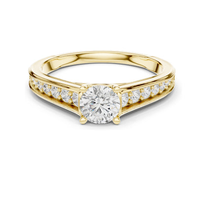 0.956 CT Round Brilliant Lab Diamond Ring for Women | VVS-VS EF Clarity | 18KT, 14KT, 10KT Gold & 925 Silver | Rose, Yellow, White Gold & Moissanite Options