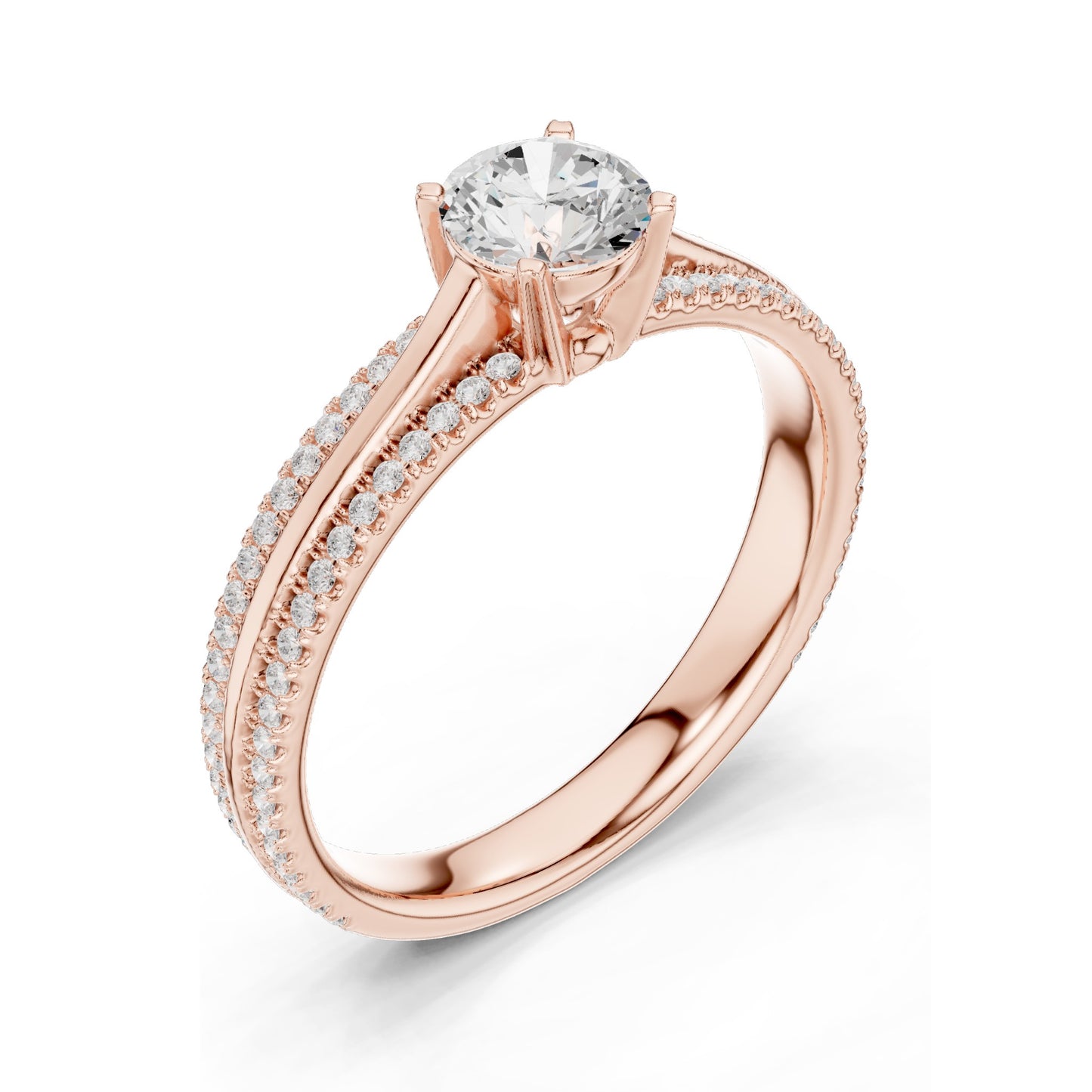0.946 CT Round Brilliant Lab Diamond Ring for Women | VVS-VS EF Clarity | 18KT, 14KT, 10KT Gold & 925 Silver | Rose, Yellow, White Gold & Moissanite Options