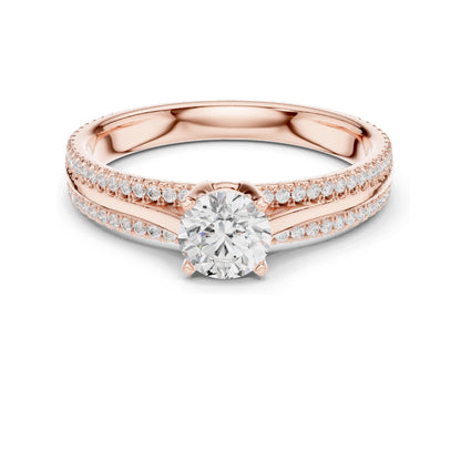 0.946 CT Round Brilliant Lab Diamond Ring for Women | VVS-VS EF Clarity | 18KT, 14KT, 10KT Gold & 925 Silver | Rose, Yellow, White Gold & Moissanite Options