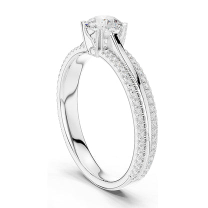 0.946 CT Round Brilliant Lab Diamond Ring for Women | VVS-VS EF Clarity | 18KT, 14KT, 10KT Gold & 925 Silver | Rose, Yellow, White Gold & Moissanite Options