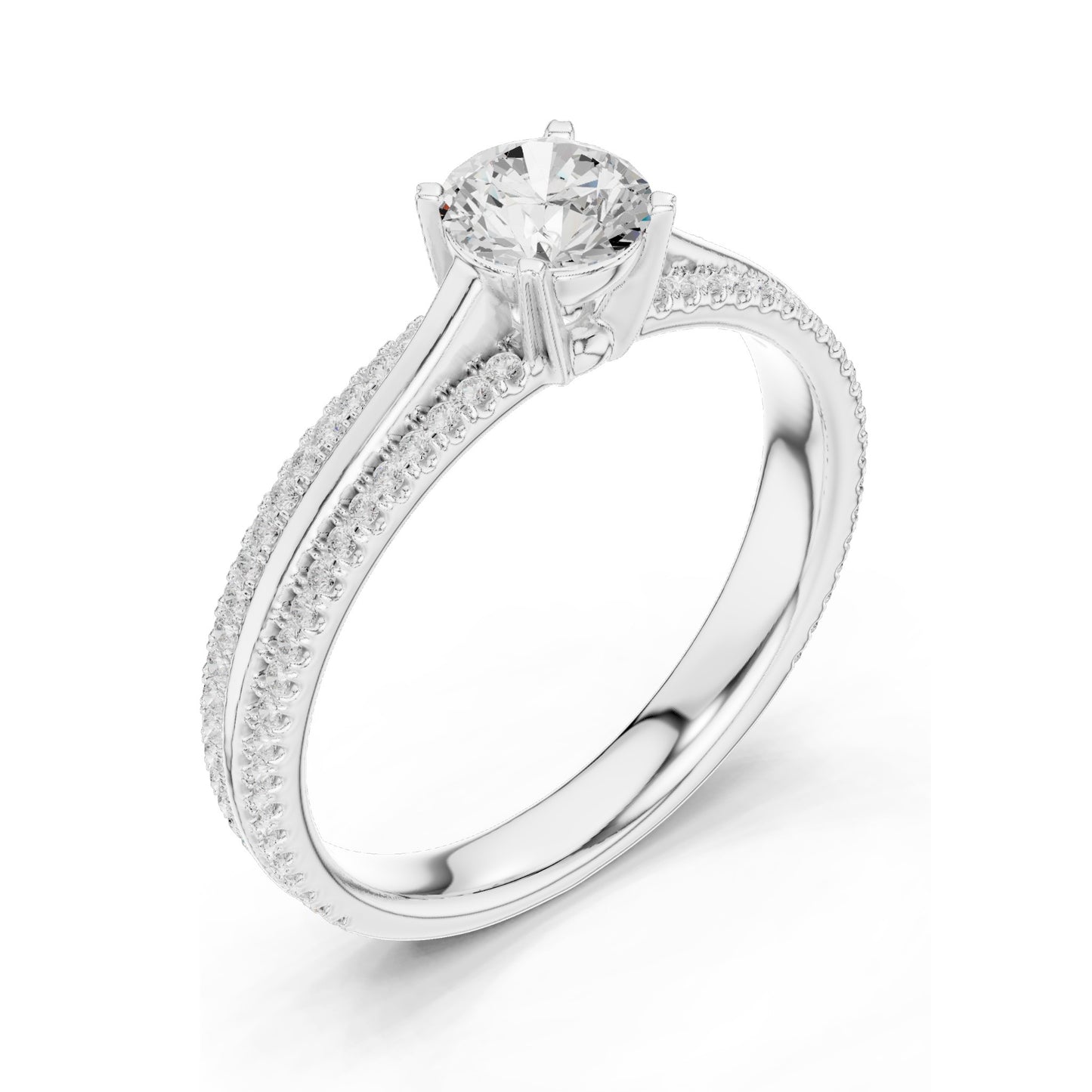 0.946 CT Round Brilliant Lab Diamond Ring for Women | VVS-VS EF Clarity | 18KT, 14KT, 10KT Gold & 925 Silver | Rose, Yellow, White Gold & Moissanite Options