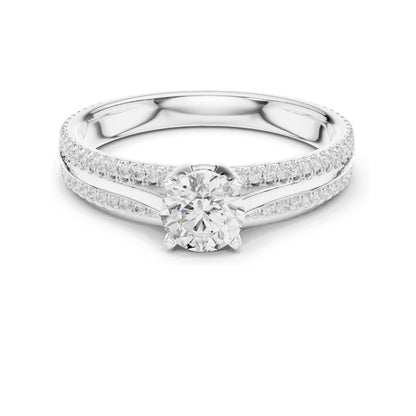 0.946 CT Round Brilliant Lab Diamond Ring for Women | VVS-VS EF Clarity | 18KT, 14KT, 10KT Gold & 925 Silver | Rose, Yellow, White Gold & Moissanite Options