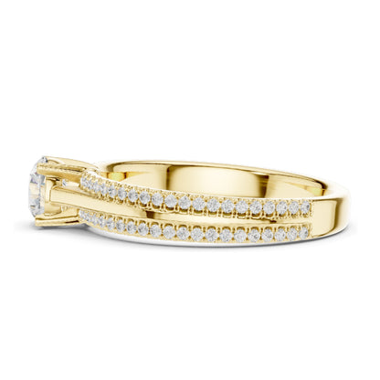 0.946 CT Round Brilliant Lab Diamond Ring for Women | VVS-VS EF Clarity | 18KT, 14KT, 10KT Gold & 925 Silver | Rose, Yellow, White Gold & Moissanite Options