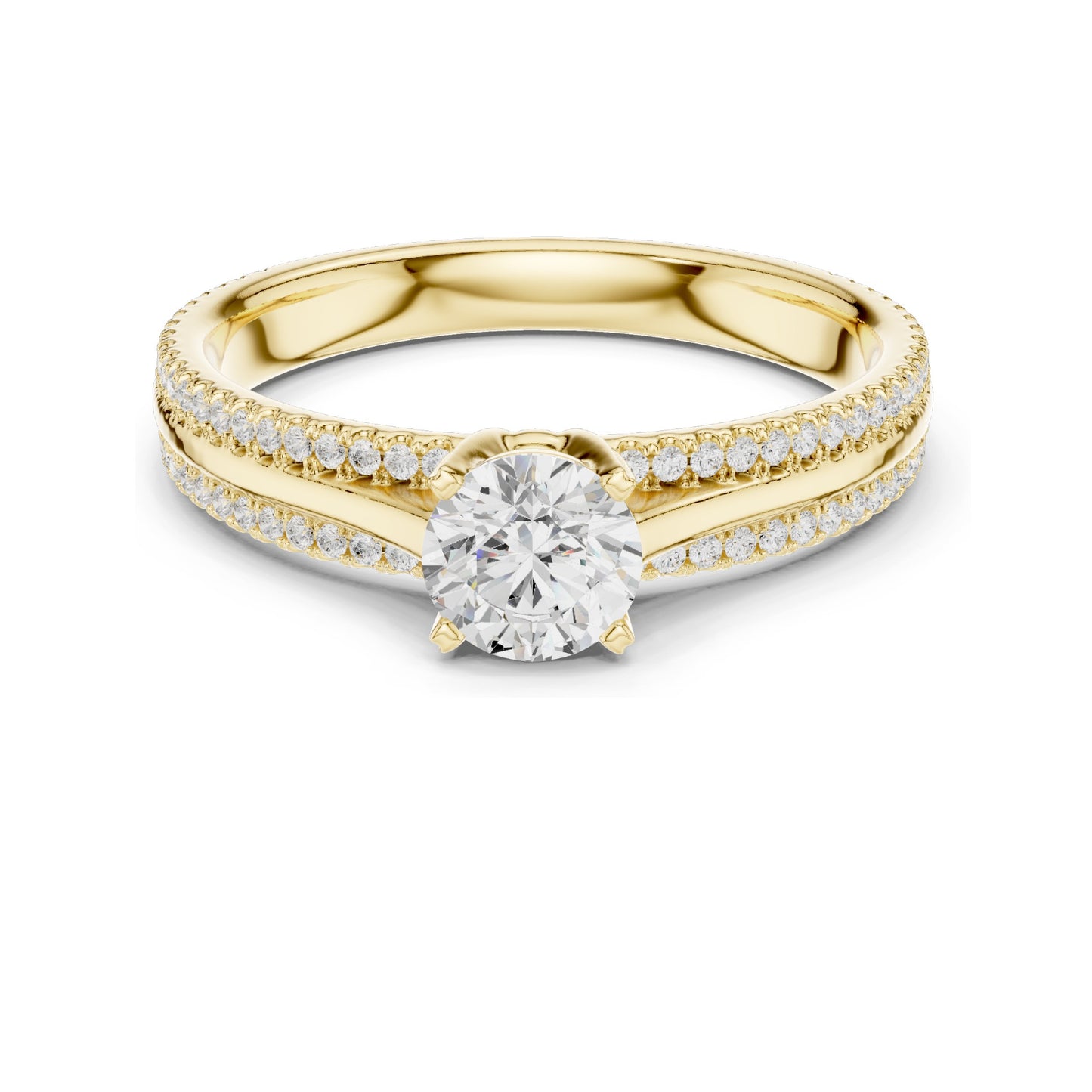 0.946 CT Round Brilliant Lab Diamond Ring for Women | VVS-VS EF Clarity | 18KT, 14KT, 10KT Gold & 925 Silver | Rose, Yellow, White Gold & Moissanite Options