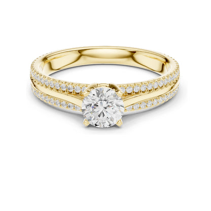 0.946 CT Round Brilliant Lab Diamond Ring for Women | VVS-VS EF Clarity | 18KT, 14KT, 10KT Gold & 925 Silver | Rose, Yellow, White Gold & Moissanite Options