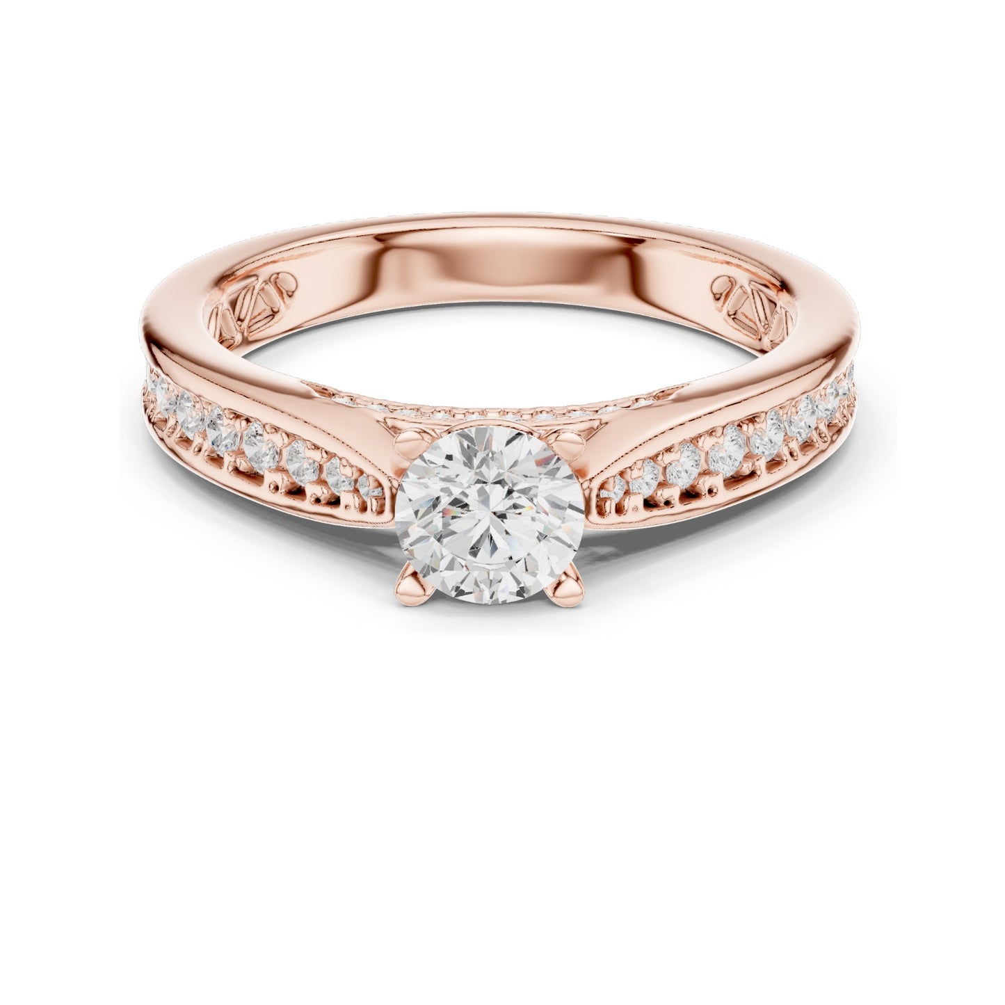 0.92 CT Round Brilliant Lab Diamond Engagement Ring for Women | VVS-VS EF Clarity | 18KT, 14KT, 10KT Gold & 925 Silver | Moissanite & Gold Options
