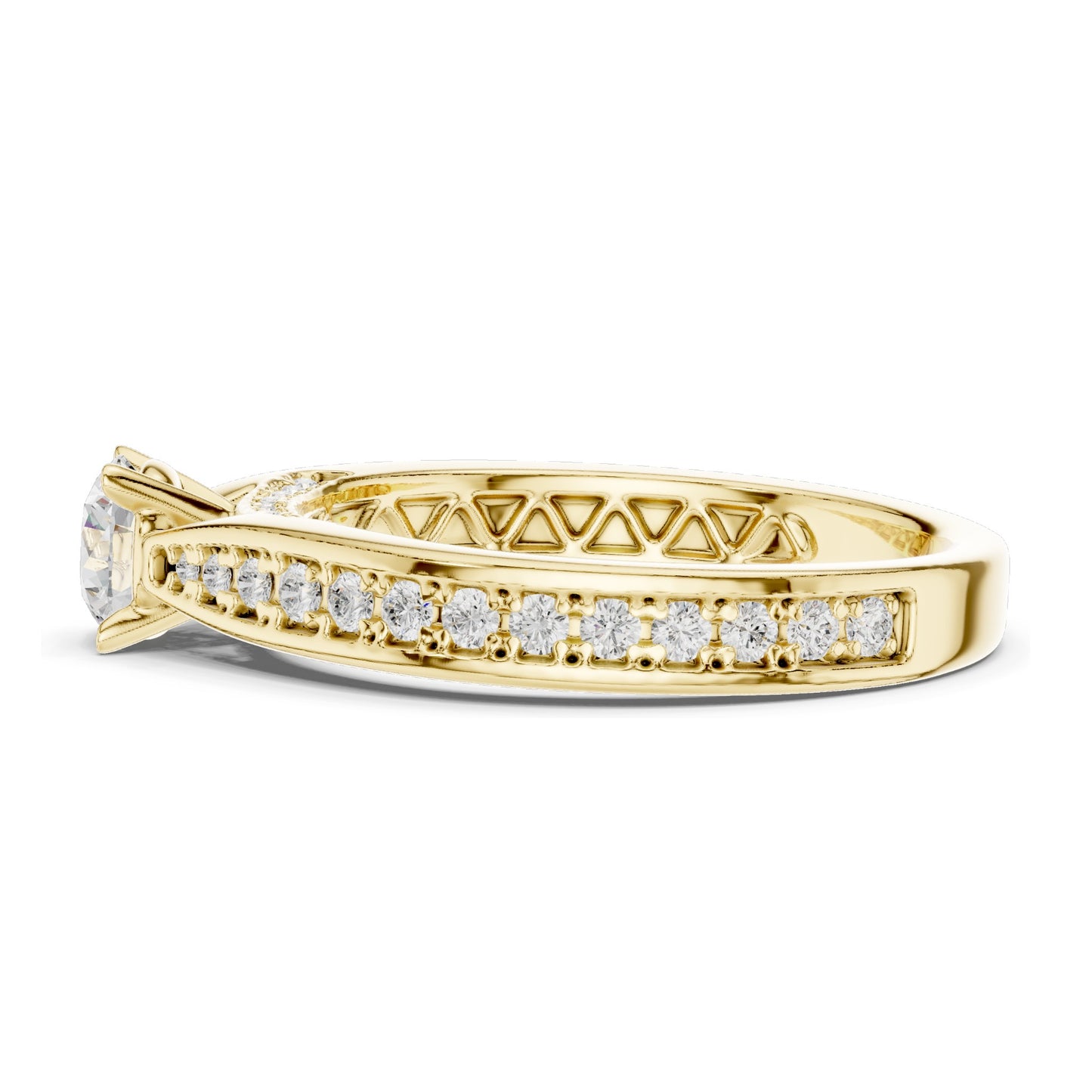 0.92 CT Round Brilliant Lab Diamond Engagement Ring for Women | VVS-VS EF Clarity | 18KT, 14KT, 10KT Gold & 925 Silver | Moissanite & Gold Options