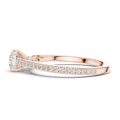 0.96 CT Round Brilliant Lab Diamond Engagement Ring for Women | VVS-VS EF Clarity | 18KT, 14KT, 10KT Gold & 925 Silver | Rose, Yellow, White Gold & Moissanite Options