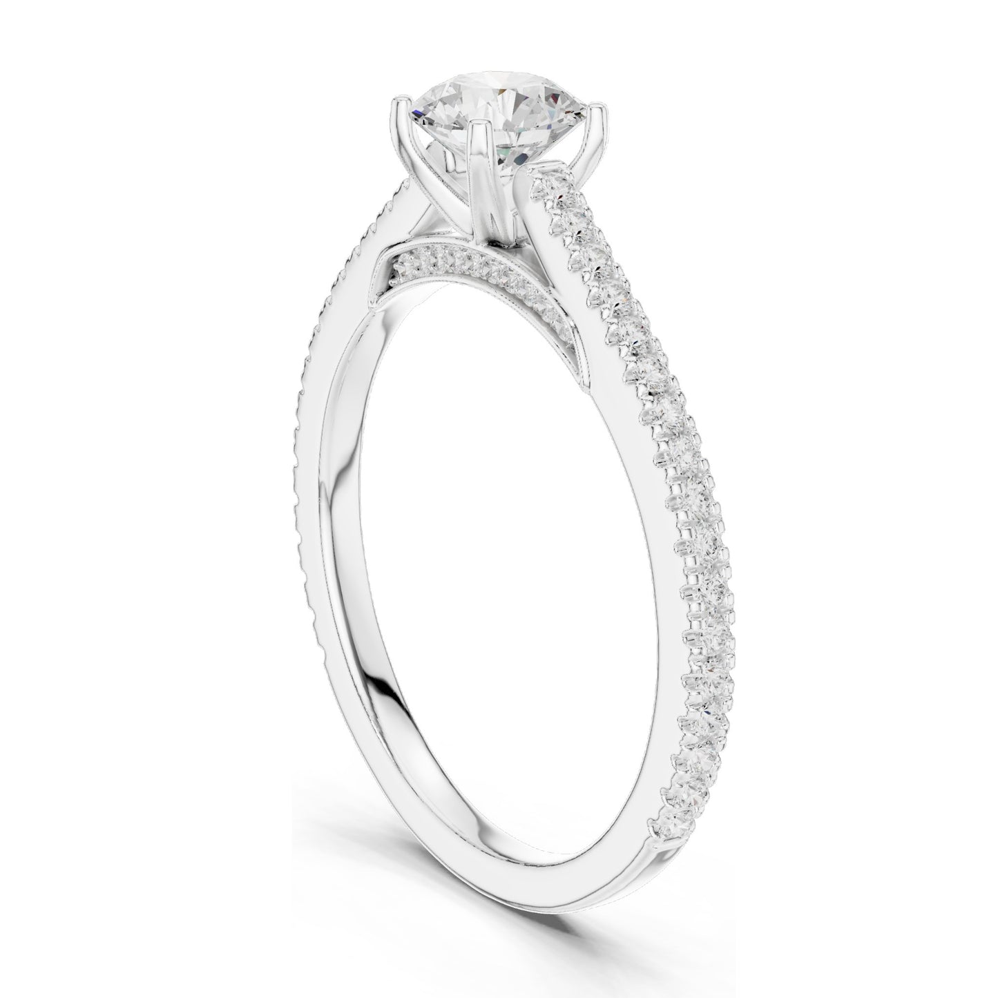0.96 CT Round Brilliant Lab Diamond Engagement Ring for Women | VVS-VS EF Clarity | 18KT, 14KT, 10KT Gold & 925 Silver | Rose, Yellow, White Gold & Moissanite Options
