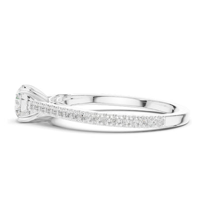0.96 CT Round Brilliant Lab Diamond Engagement Ring for Women | VVS-VS EF Clarity | 18KT, 14KT, 10KT Gold & 925 Silver | Rose, Yellow, White Gold & Moissanite Options