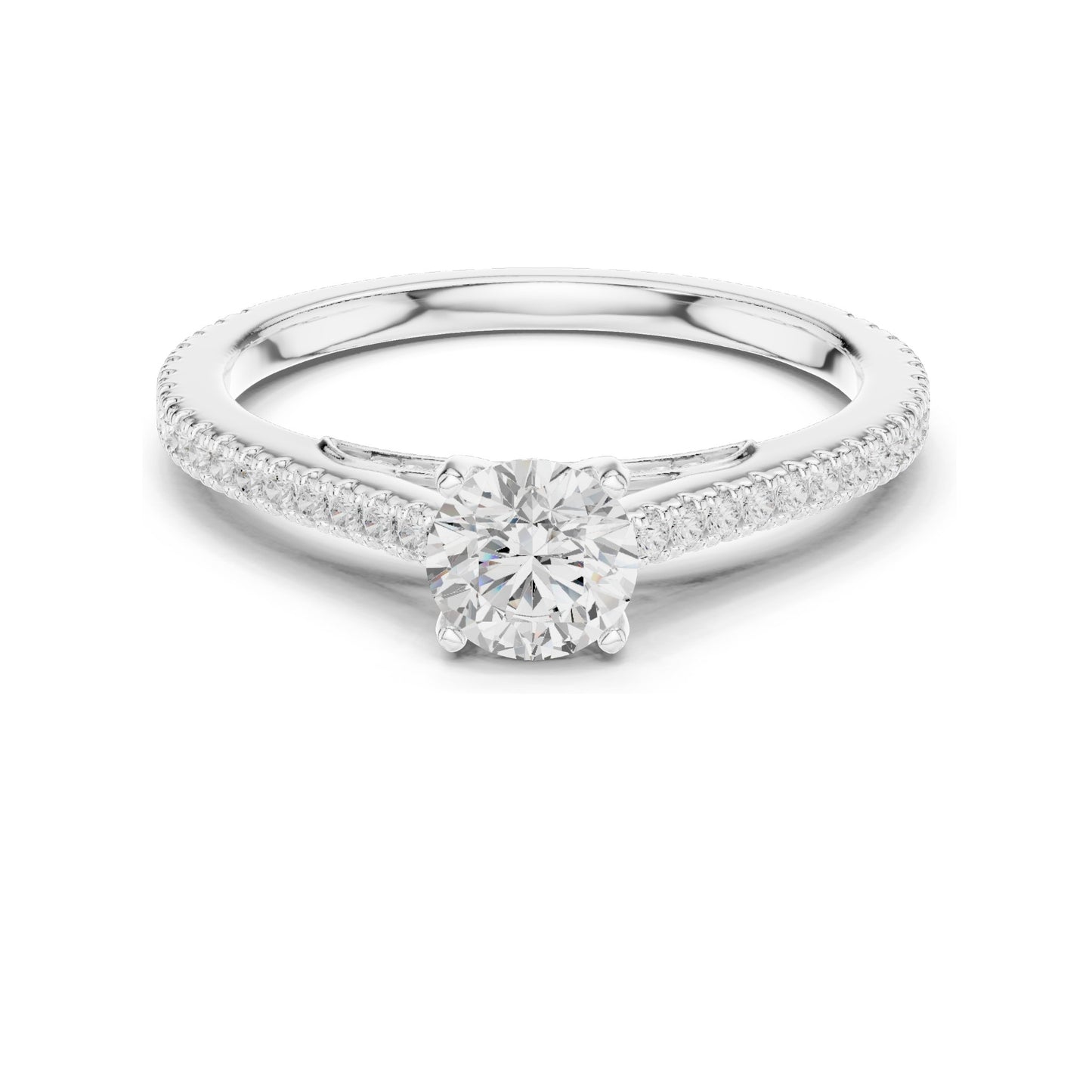 0.96 CT Round Brilliant Lab Diamond Engagement Ring for Women | VVS-VS EF Clarity | 18KT, 14KT, 10KT Gold & 925 Silver | Rose, Yellow, White Gold & Moissanite Options