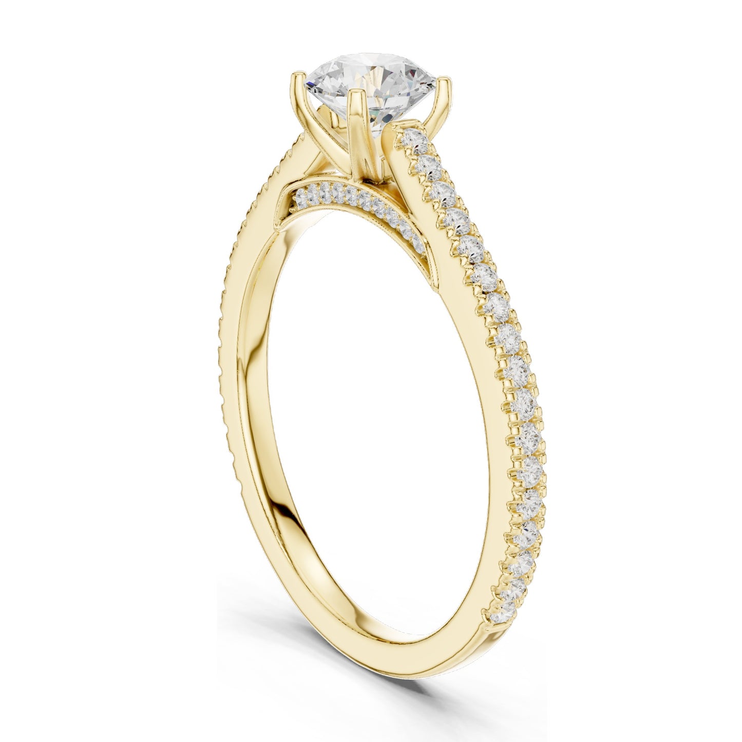 0.96 CT Round Brilliant Lab Diamond Engagement Ring for Women | VVS-VS EF Clarity | 18KT, 14KT, 10KT Gold & 925 Silver | Rose, Yellow, White Gold & Moissanite Options