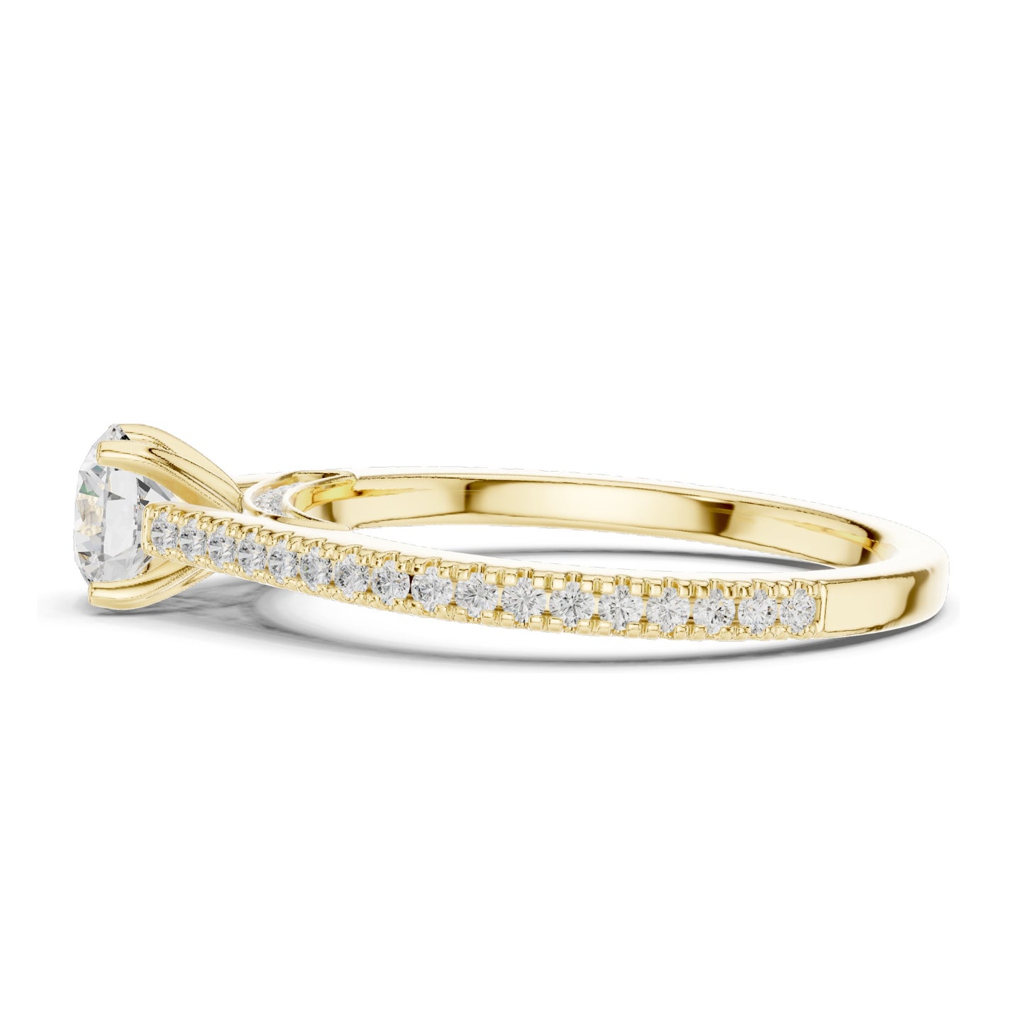 0.96 CT Round Brilliant Lab Diamond Engagement Ring for Women | VVS-VS EF Clarity | 18KT, 14KT, 10KT Gold & 925 Silver | Rose, Yellow, White Gold & Moissanite Options