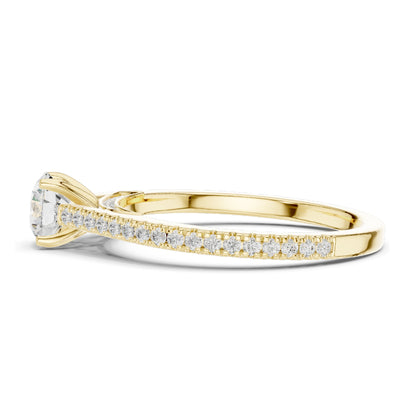 0.96 CT Round Brilliant Lab Diamond Engagement Ring for Women | VVS-VS EF Clarity | 18KT, 14KT, 10KT Gold & 925 Silver | Rose, Yellow, White Gold & Moissanite Options