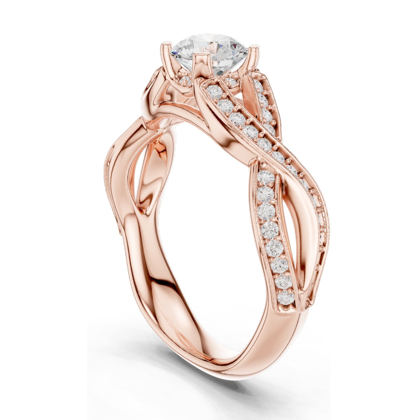1.14 CT Round Brilliant Lab Diamond Engagement Ring for Women | VVS-VS EF Clarity | 18KT, 14KT, 10KT Gold & 925 Silver | Rose, Yellow, White Gold & Moissanite Options