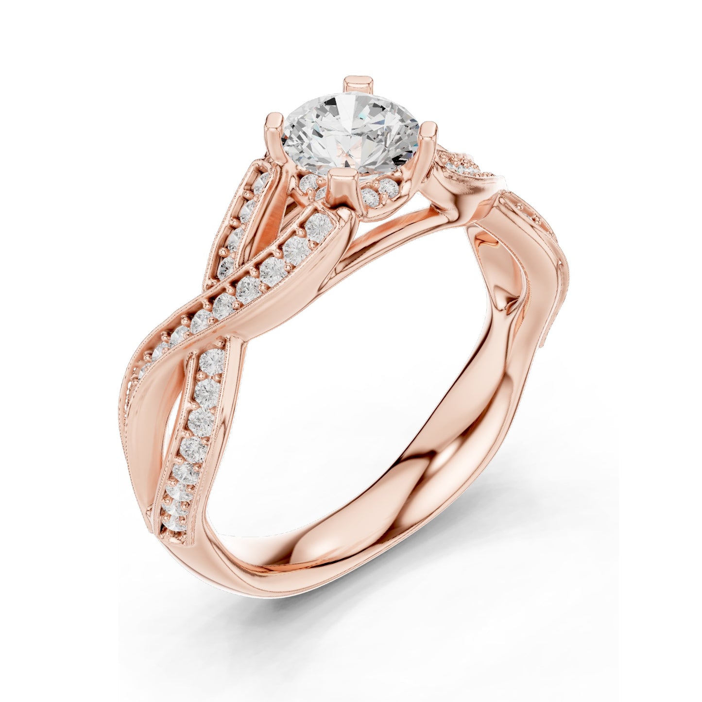 1.14 CT Round Brilliant Lab Diamond Engagement Ring for Women | VVS-VS EF Clarity | 18KT, 14KT, 10KT Gold & 925 Silver | Rose, Yellow, White Gold & Moissanite Options