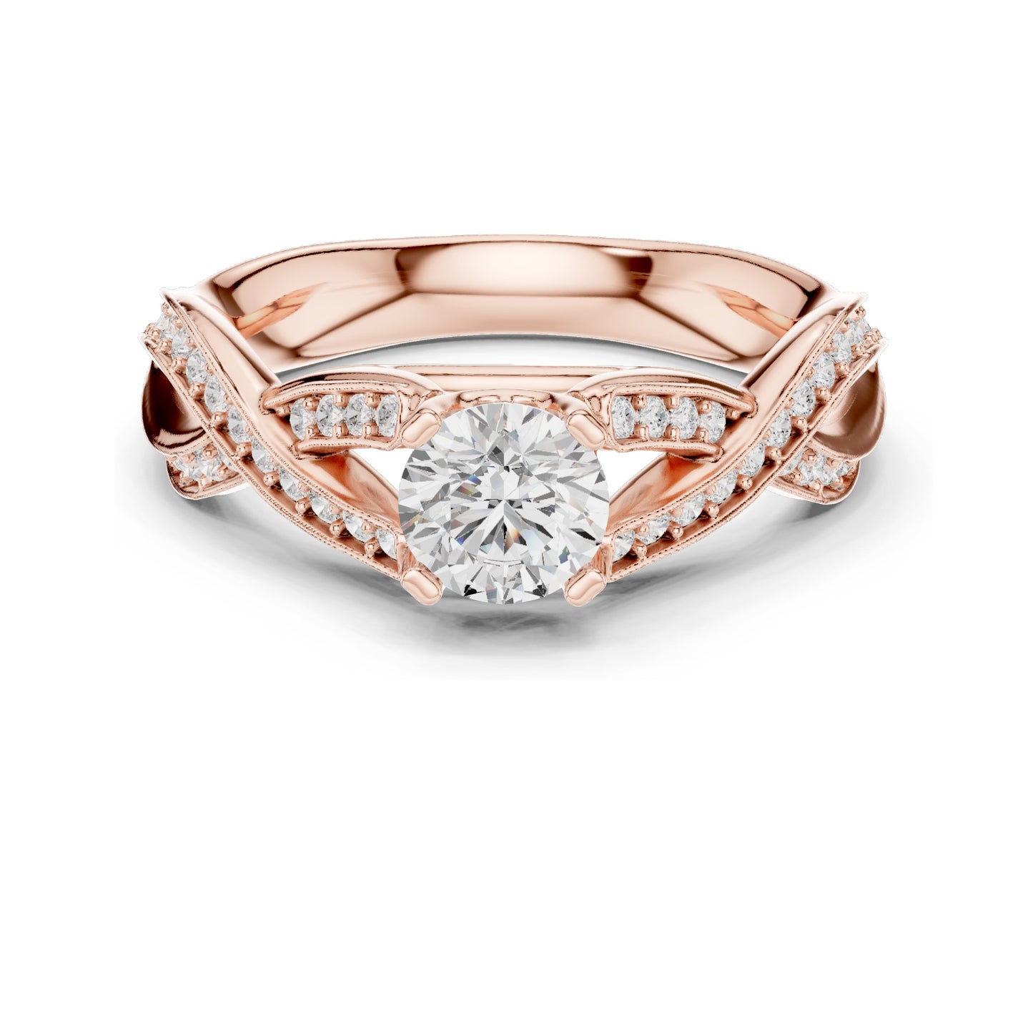 1.14 CT Round Brilliant Lab Diamond Engagement Ring for Women | VVS-VS EF Clarity | 18KT, 14KT, 10KT Gold & 925 Silver | Rose, Yellow, White Gold & Moissanite Options