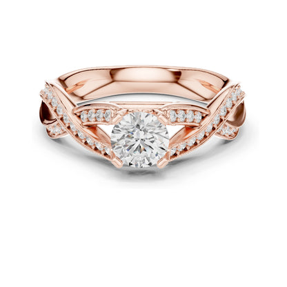1.14 CT Round Brilliant Lab Diamond Engagement Ring for Women | VVS-VS EF Clarity | 18KT, 14KT, 10KT Gold & 925 Silver | Rose, Yellow, White Gold & Moissanite Options