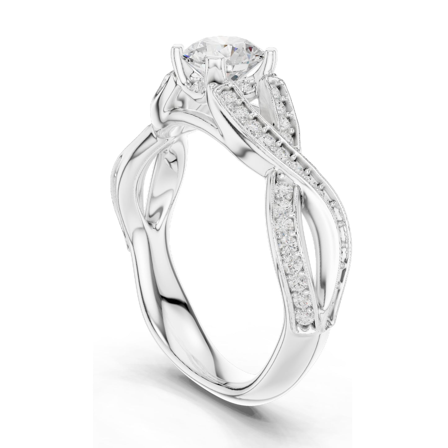 1.14 CT Round Brilliant Lab Diamond Engagement Ring for Women | VVS-VS EF Clarity | 18KT, 14KT, 10KT Gold & 925 Silver | Rose, Yellow, White Gold & Moissanite Options