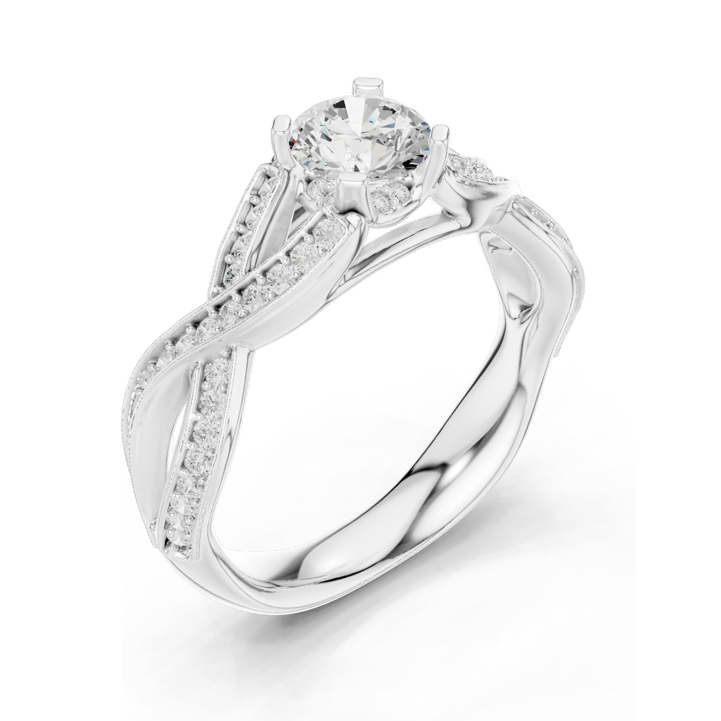 1.14 CT Round Brilliant Lab Diamond Engagement Ring for Women | VVS-VS EF Clarity | 18KT, 14KT, 10KT Gold & 925 Silver | Rose, Yellow, White Gold & Moissanite Options