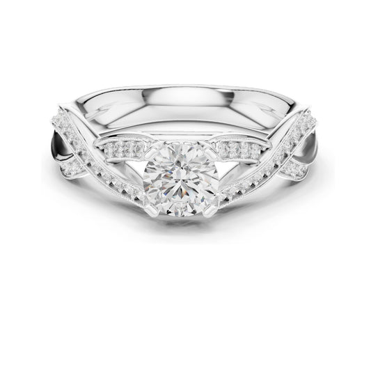 1.14 CT Round Brilliant Lab Diamond Engagement Ring for Women | VVS-VS EF Clarity | 18KT, 14KT, 10KT Gold & 925 Silver | Rose, Yellow, White Gold & Moissanite Options