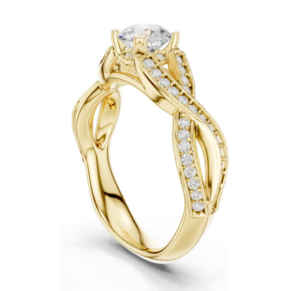 1.14 CT Round Brilliant Lab Diamond Engagement Ring for Women | VVS-VS EF Clarity | 18KT, 14KT, 10KT Gold & 925 Silver | Rose, Yellow, White Gold & Moissanite Options