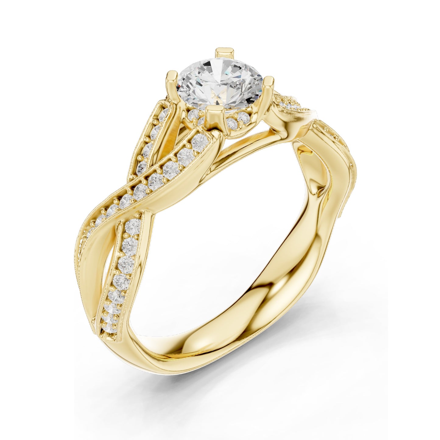 1.14 CT Round Brilliant Lab Diamond Engagement Ring for Women | VVS-VS EF Clarity | 18KT, 14KT, 10KT Gold & 925 Silver | Rose, Yellow, White Gold & Moissanite Options