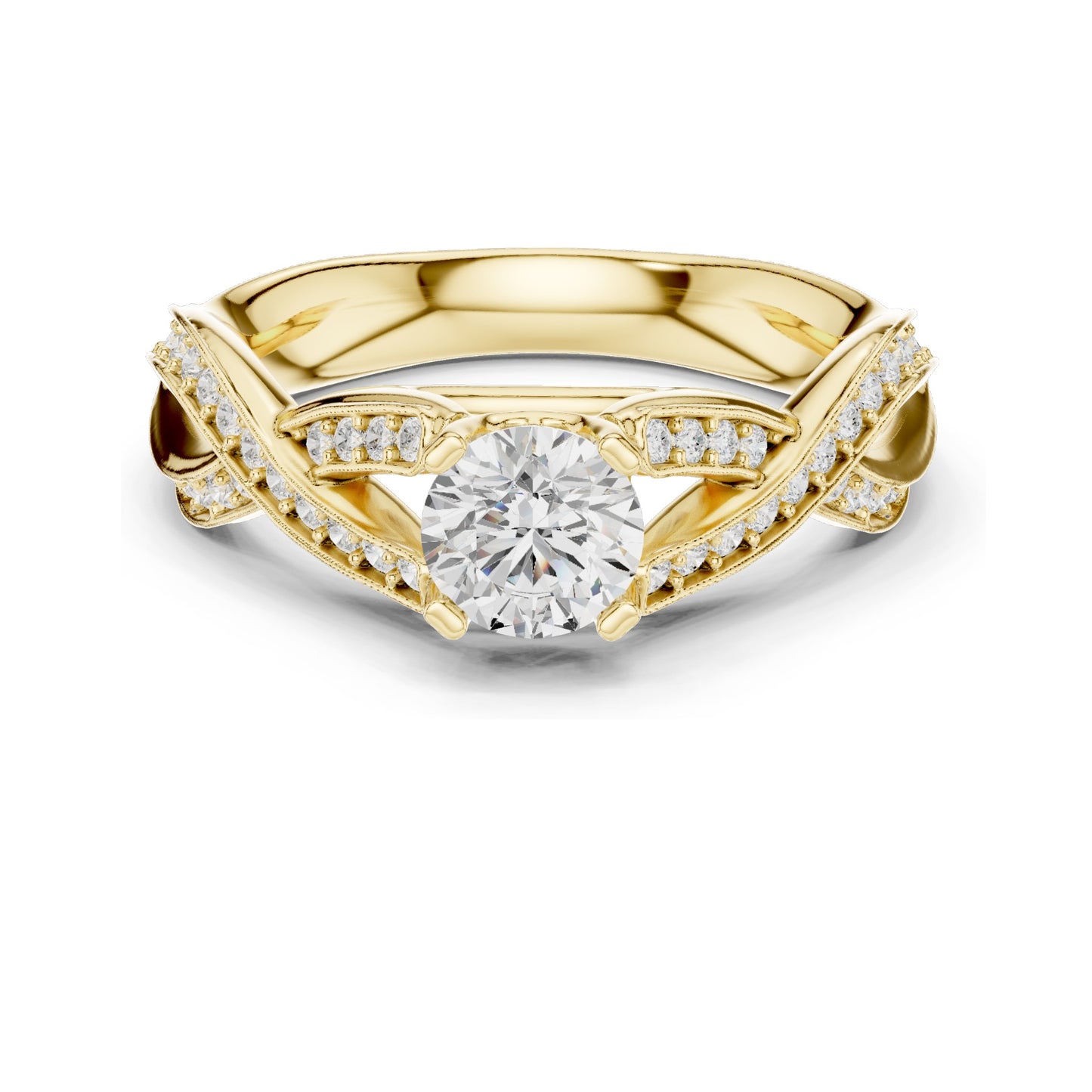 1.14 CT Round Brilliant Lab Diamond Engagement Ring for Women | VVS-VS EF Clarity | 18KT, 14KT, 10KT Gold & 925 Silver | Rose, Yellow, White Gold & Moissanite Options