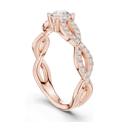 0.816 CT Round Brilliant Lab Diamond Engagement Ring for Women | VVS-VS EF Clarity | 18KT, 14KT, 10KT Gold & 925 Silver | Rose, Yellow, White Gold & Moissanite Options