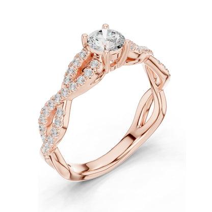 0.816 CT Round Brilliant Lab Diamond Engagement Ring for Women | VVS-VS EF Clarity | 18KT, 14KT, 10KT Gold & 925 Silver | Rose, Yellow, White Gold & Moissanite Options