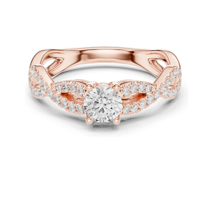 0.816 CT Round Brilliant Lab Diamond Engagement Ring for Women | VVS-VS EF Clarity | 18KT, 14KT, 10KT Gold & 925 Silver | Rose, Yellow, White Gold & Moissanite Options