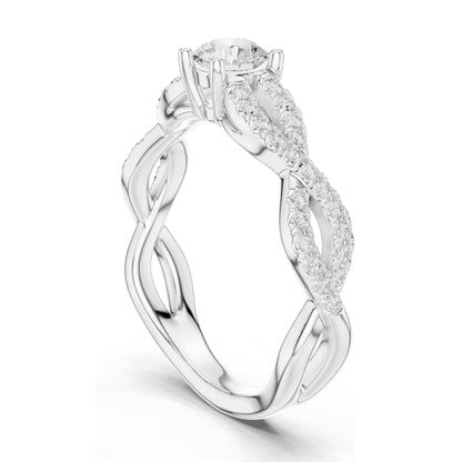 0.816 CT Round Brilliant Lab Diamond Engagement Ring for Women | VVS-VS EF Clarity | 18KT, 14KT, 10KT Gold & 925 Silver | Rose, Yellow, White Gold & Moissanite Options