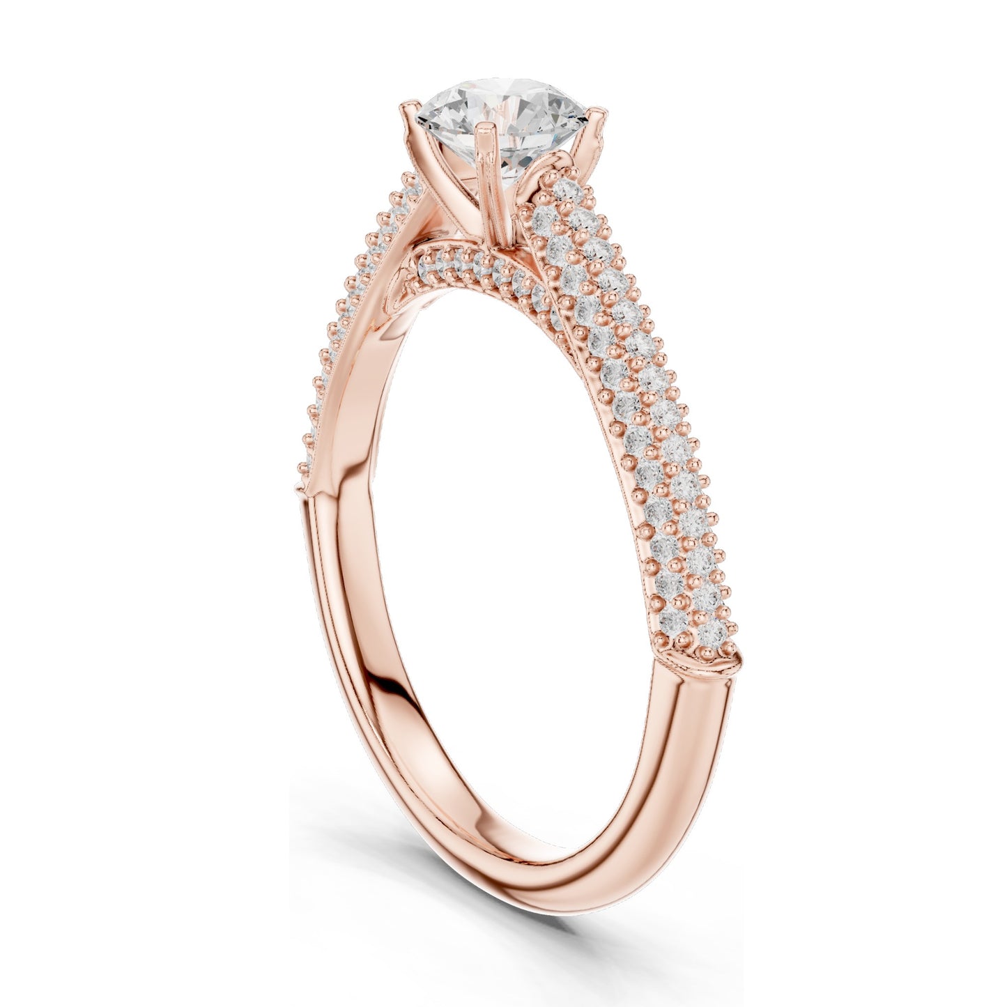 1.074 CT Round Brilliant Cut Lab Diamond Ring for Women | VVS-VS EF Clarity | 18KT, 14KT, 10KT Gold & 925 Silver | Moissanite Option | Rose, Yellow, White Gold