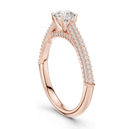 1.074 CT Round Brilliant Cut Lab Diamond Ring for Women | VVS-VS EF Clarity | 18KT, 14KT, 10KT Gold & 925 Silver | Moissanite Option | Rose, Yellow, White Gold
