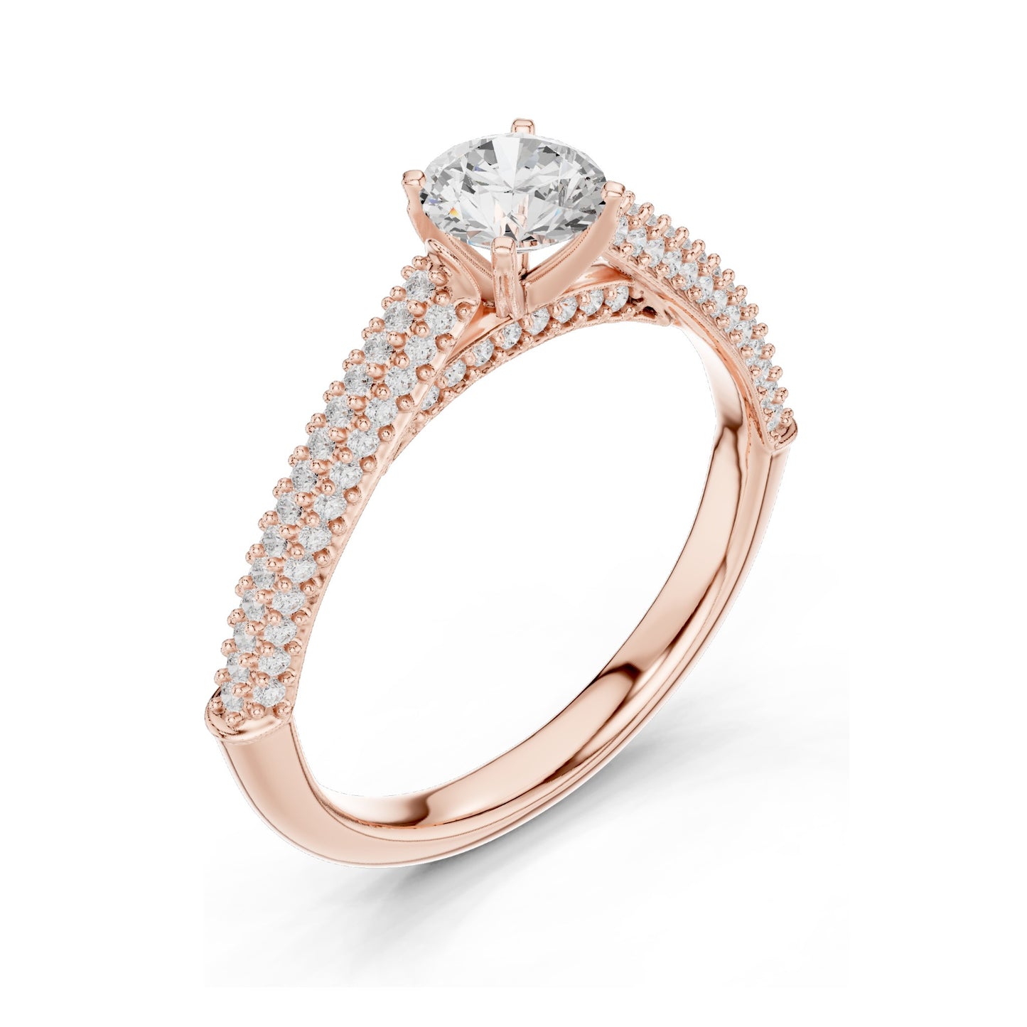 1.074 CT Round Brilliant Cut Lab Diamond Ring for Women | VVS-VS EF Clarity | 18KT, 14KT, 10KT Gold & 925 Silver | Moissanite Option | Rose, Yellow, White Gold