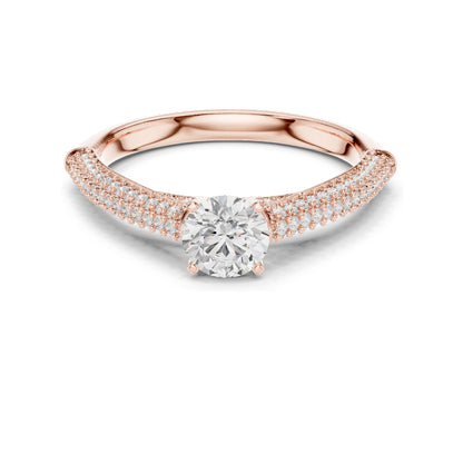 1.074 CT Round Brilliant Cut Lab Diamond Ring for Women | VVS-VS EF Clarity | 18KT, 14KT, 10KT Gold & 925 Silver | Moissanite Option | Rose, Yellow, White Gold