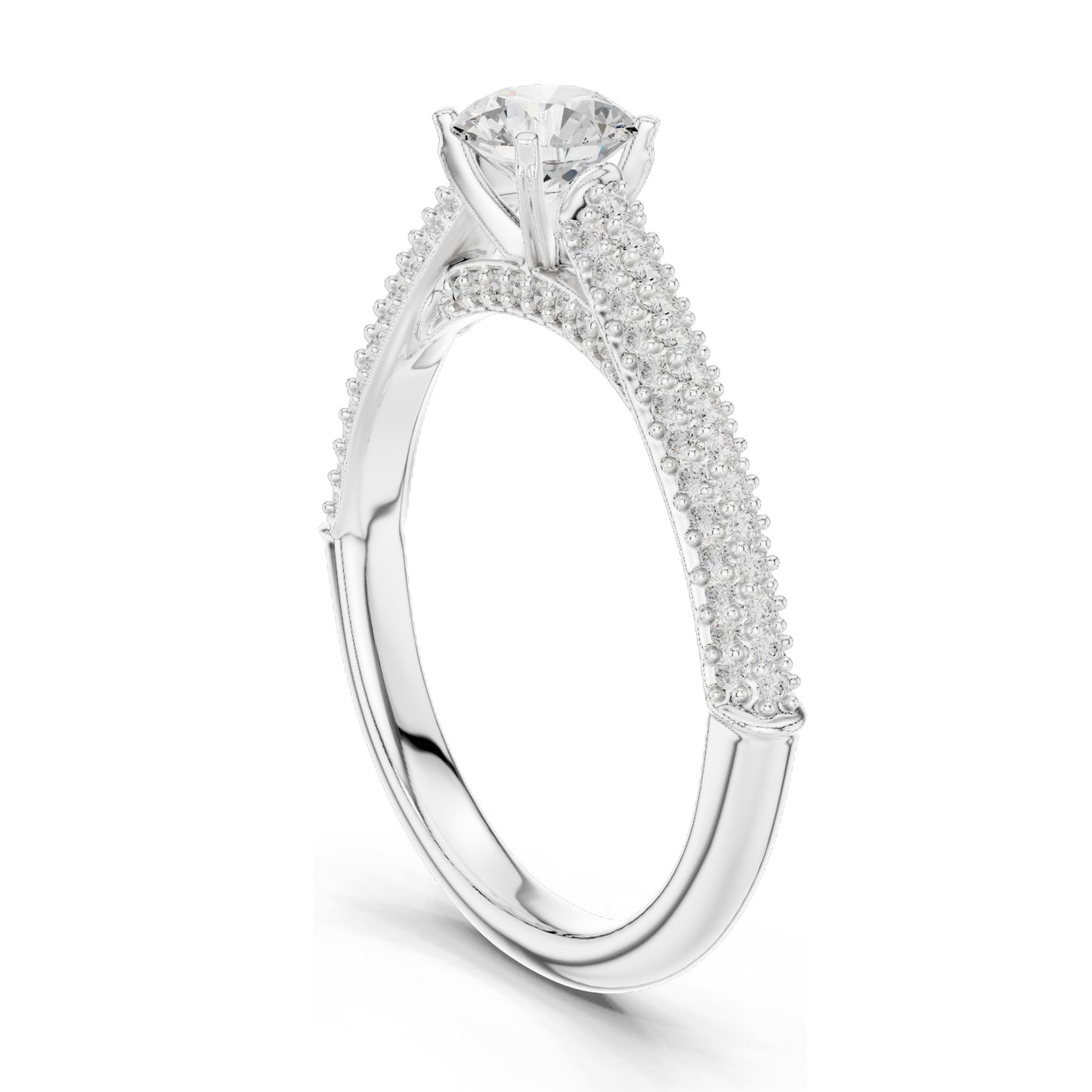 1.074 CT Round Brilliant Cut Lab Diamond Ring for Women | VVS-VS EF Clarity | 18KT, 14KT, 10KT Gold & 925 Silver | Moissanite Option | Rose, Yellow, White Gold