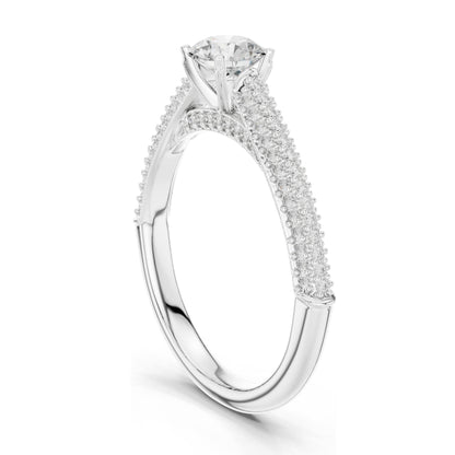 1.074 CT Round Brilliant Cut Lab Diamond Ring for Women | VVS-VS EF Clarity | 18KT, 14KT, 10KT Gold & 925 Silver | Moissanite Option | Rose, Yellow, White Gold