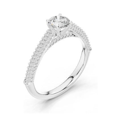 1.074 CT Round Brilliant Cut Lab Diamond Ring for Women | VVS-VS EF Clarity | 18KT, 14KT, 10KT Gold & 925 Silver | Moissanite Option | Rose, Yellow, White Gold