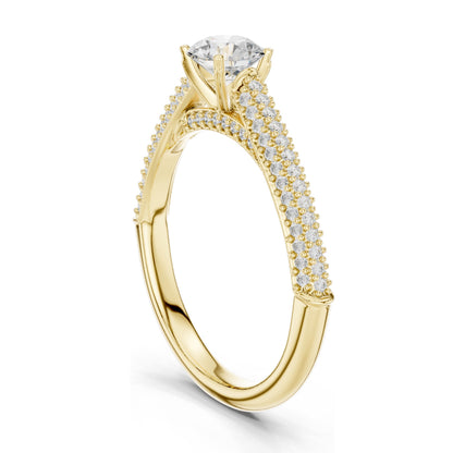 1.074 CT Round Brilliant Cut Lab Diamond Ring for Women | VVS-VS EF Clarity | 18KT, 14KT, 10KT Gold & 925 Silver | Moissanite Option | Rose, Yellow, White Gold