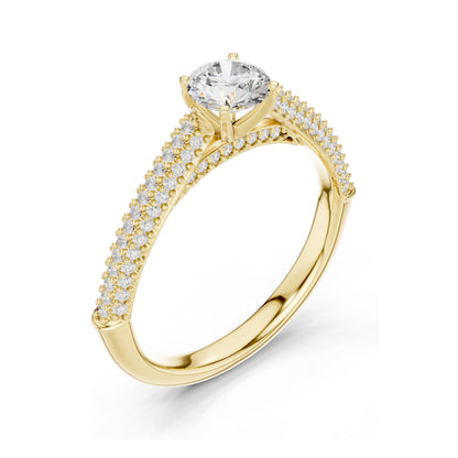1.074 CT Round Brilliant Cut Lab Diamond Ring for Women | VVS-VS EF Clarity | 18KT, 14KT, 10KT Gold & 925 Silver | Moissanite Option | Rose, Yellow, White Gold