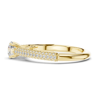 1.074 CT Round Brilliant Cut Lab Diamond Ring for Women | VVS-VS EF Clarity | 18KT, 14KT, 10KT Gold & 925 Silver | Moissanite Option | Rose, Yellow, White Gold