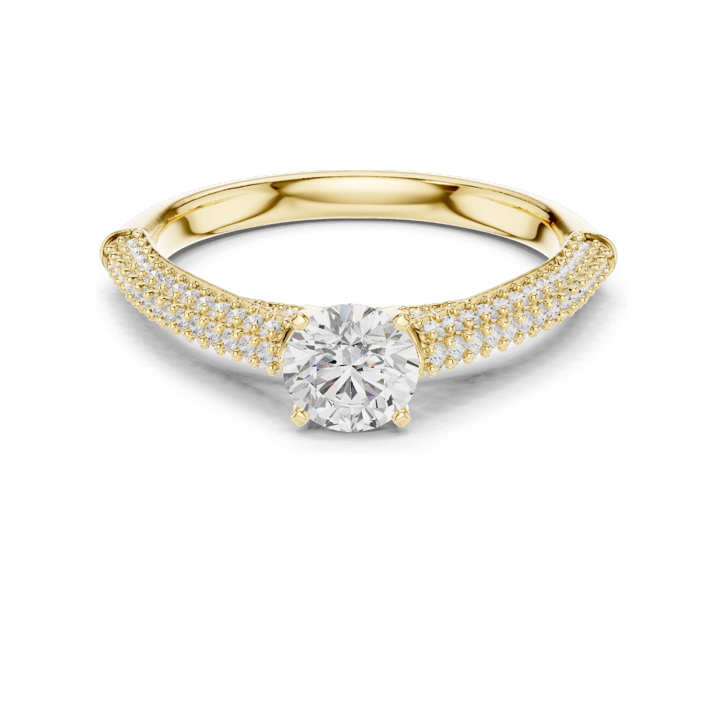 1.074 CT Round Brilliant Cut Lab Diamond Ring for Women | VVS-VS EF Clarity | 18KT, 14KT, 10KT Gold & 925 Silver | Moissanite Option | Rose, Yellow, White Gold