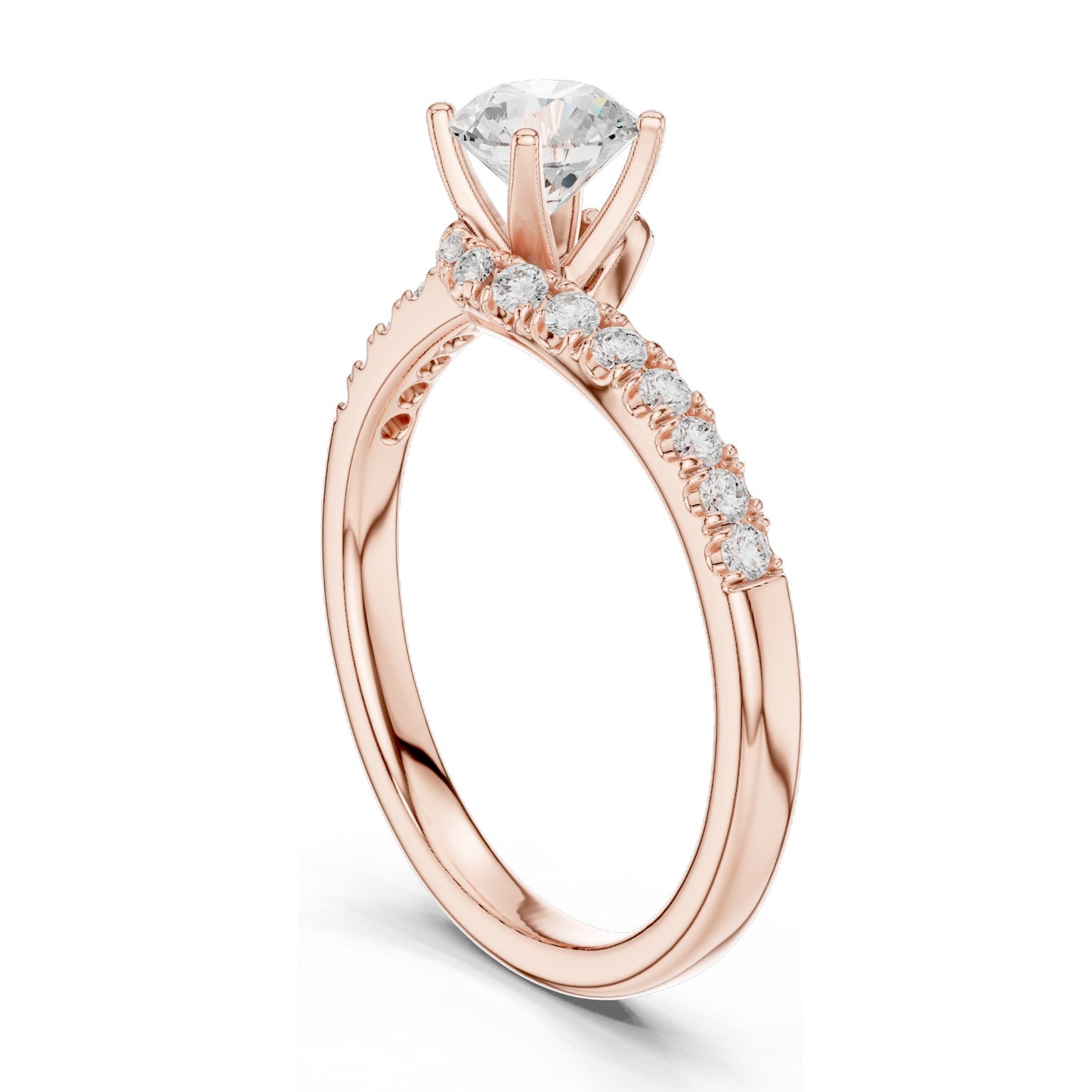 0.846 CT Round Brilliant Lab Diamond Engagement Ring for Women | VVS-VS EF Clarity | 18KT, 14KT, 10KT Gold & 925 Silver | Rose, Yellow, White Gold & Moissanite Options