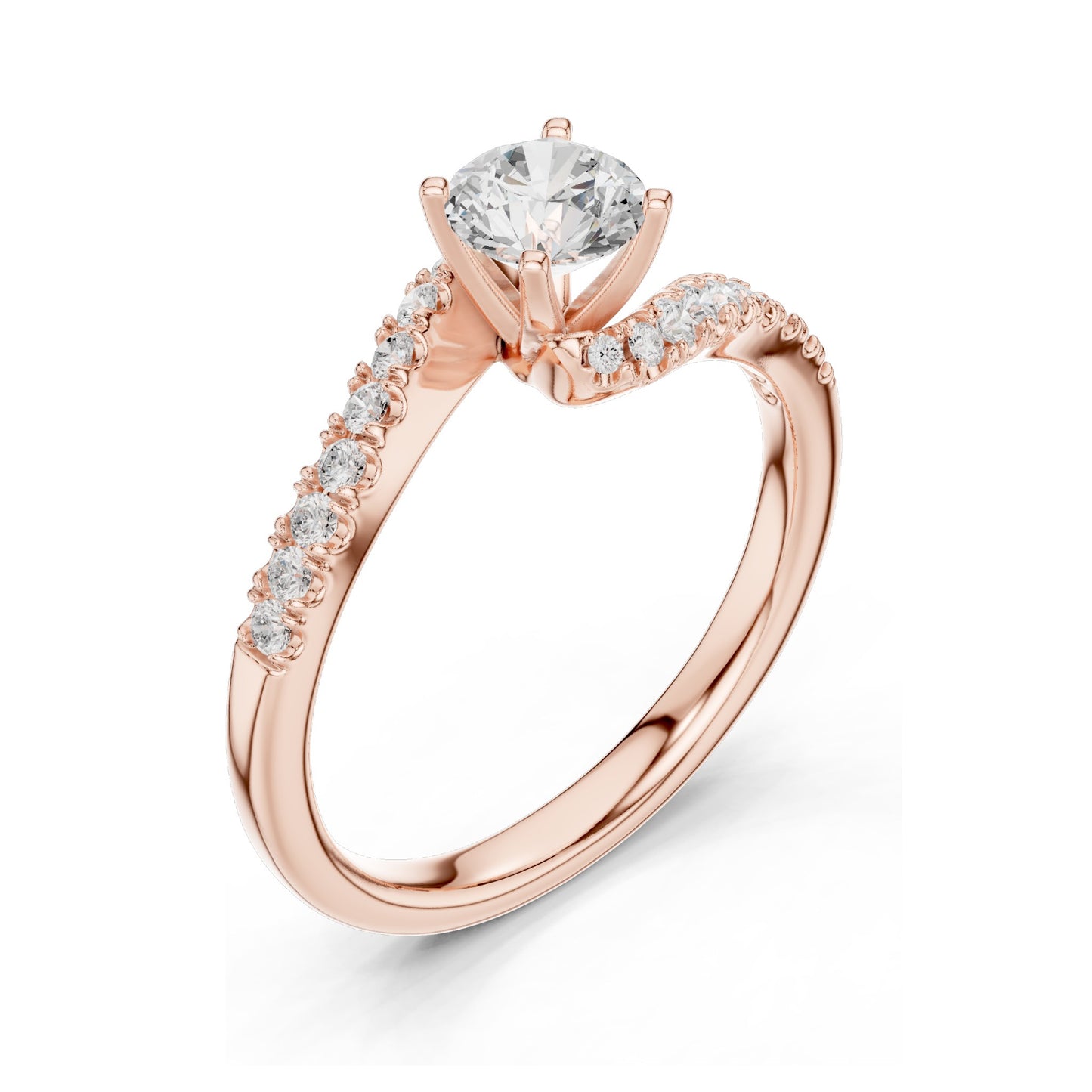 0.846 CT Round Brilliant Lab Diamond Engagement Ring for Women | VVS-VS EF Clarity | 18KT, 14KT, 10KT Gold & 925 Silver | Rose, Yellow, White Gold & Moissanite Options